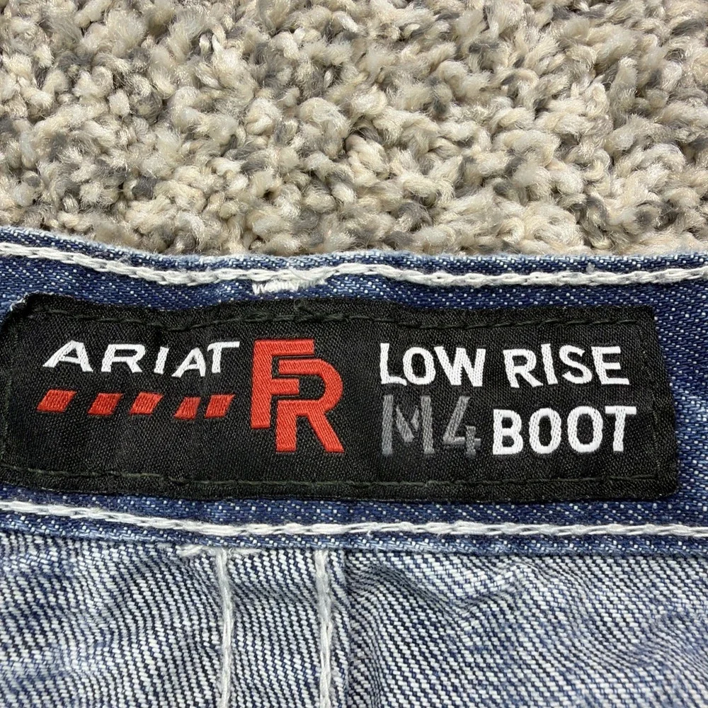 Ariat FR M4 Low Rise Boot Cut Jeans Mens 35x32 (Fits 36x30) Distressed‎